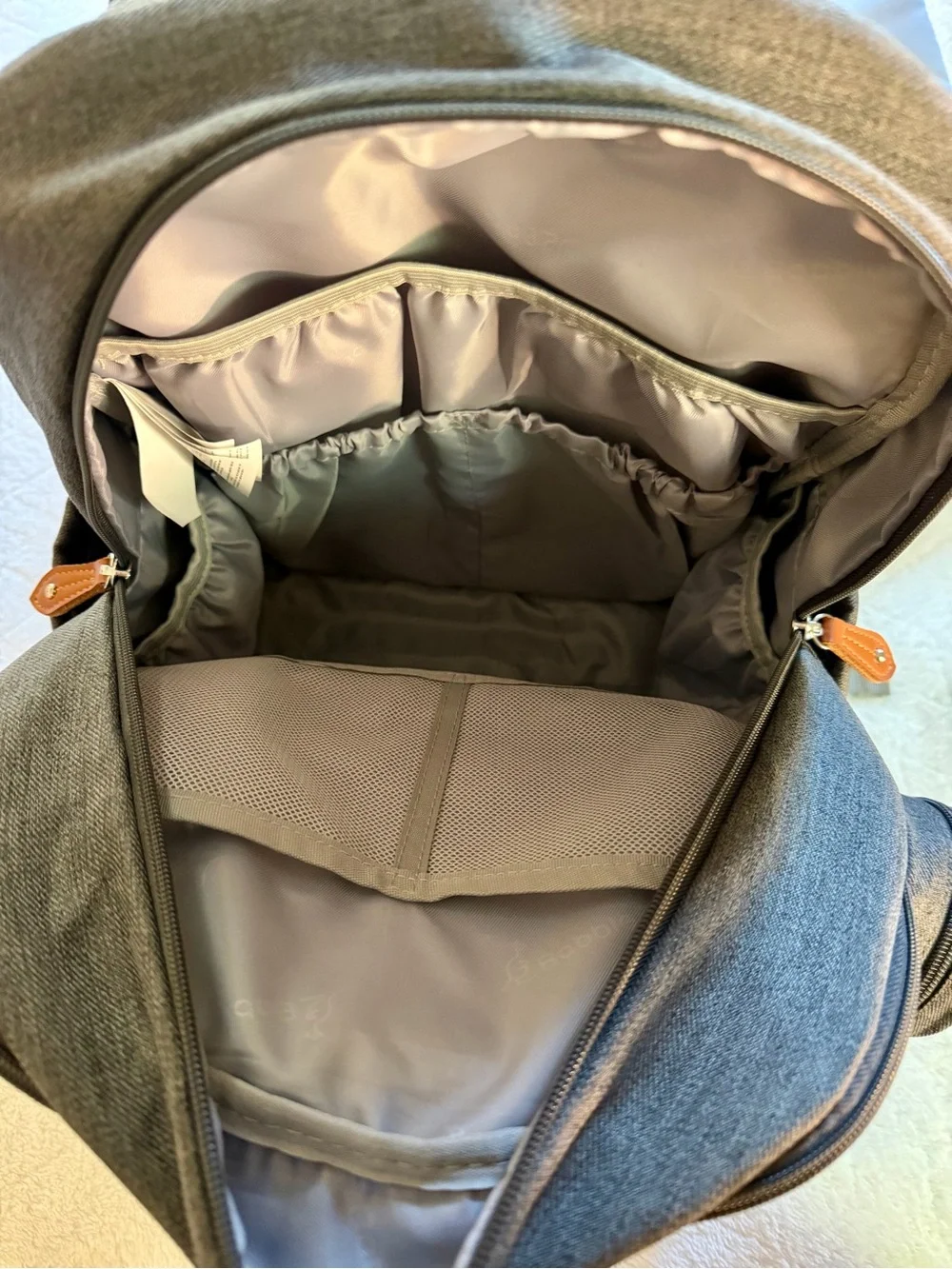 BabbleRoo Gray Diaper Bag Backpack Changing Pad Stroller Straps‎ Pacifier Case